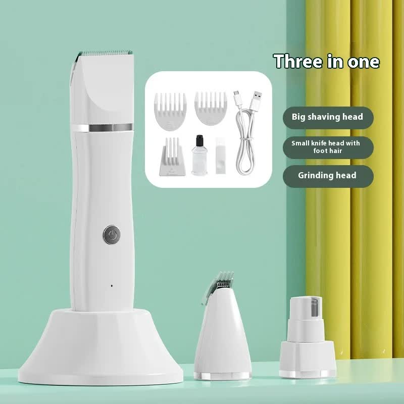 White 4-in-1 Pet Grooming Electric Clippers - Rechargeable